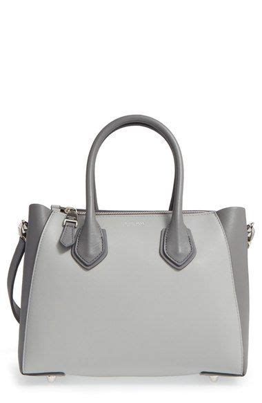 Michael Kors 'small Helena' Calfskin Leather Satchel In Cement